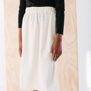 Only Child ivory white raw silk Miro skirt